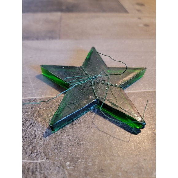 Green Stained star acrylic star wired gift decor xmas figure - Picture 2 of 3